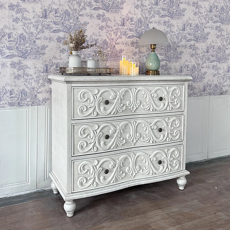 Elegant Oak Multi-Layer Board Cabinet with Intricate Carvings | Chic Storage Solution for Any Room fljgj-2142