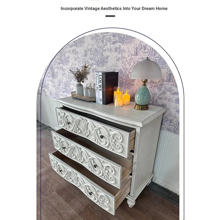 Elegant Oak Multi-Layer Board Cabinet with Intricate Carvings | Chic Storage Solution for Any Room fljgj-2142