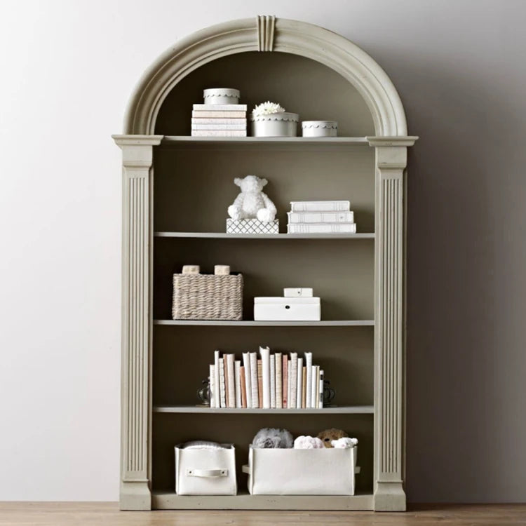 Chic Oak Multi-Layer Board Cabinet with Elegant Arched Design – Perfect for Stylish Storage and Display fljgj-2146