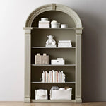 Chic Oak Multi-Layer Board Cabinet with Elegant Arched Design – Perfect for Stylish Storage and Display fljgj-2146