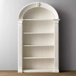 Chic Oak Multi-Layer Board Cabinet with Elegant Arched Design – Perfect for Stylish Storage and Display fljgj-2146