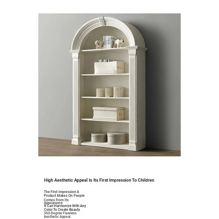 Chic Oak Multi-Layer Board Cabinet with Elegant Arched Design – Perfect for Stylish Storage and Display fljgj-2146