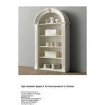 Chic Oak Multi-Layer Board Cabinet with Elegant Arched Design – Perfect for Stylish Storage and Display fljgj-2146