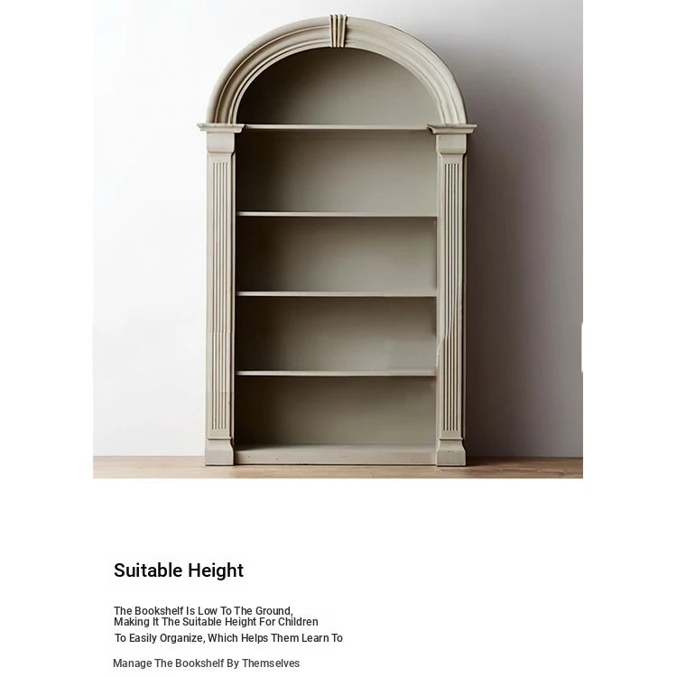 Chic Oak Multi-Layer Board Cabinet with Elegant Arched Design – Perfect for Stylish Storage and Display fljgj-2146