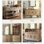 Stylish Oak Multi-Layer Board Marble Cabinet – Elegant Storage Solution for Every Home fljgj-2150