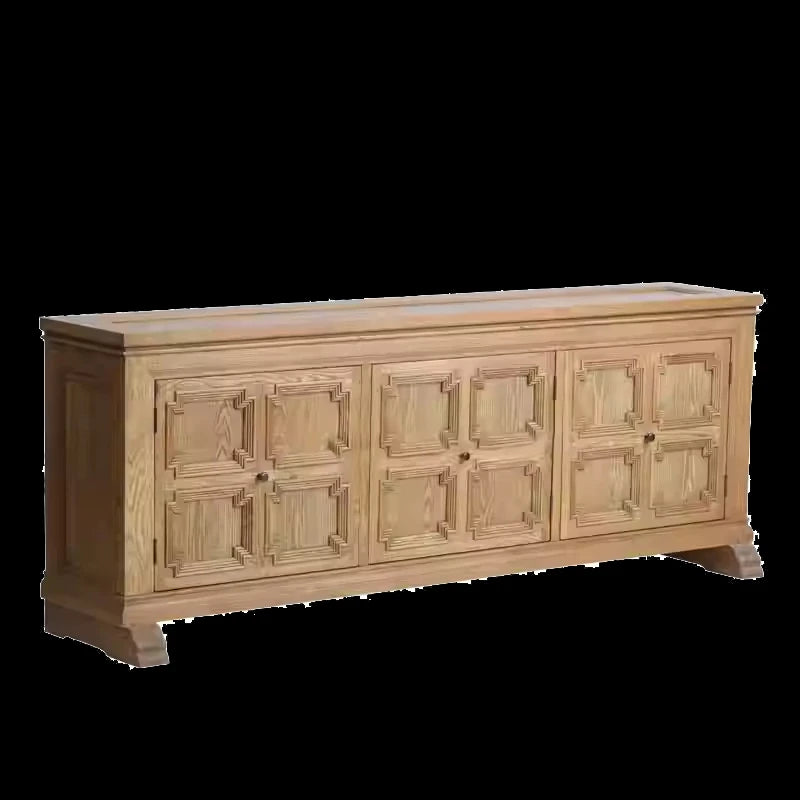 Rustic Oak Multi-Layer TV Cabinet with Elegant Design - Stylish Entertainment Storage Solution fljgj-2153
