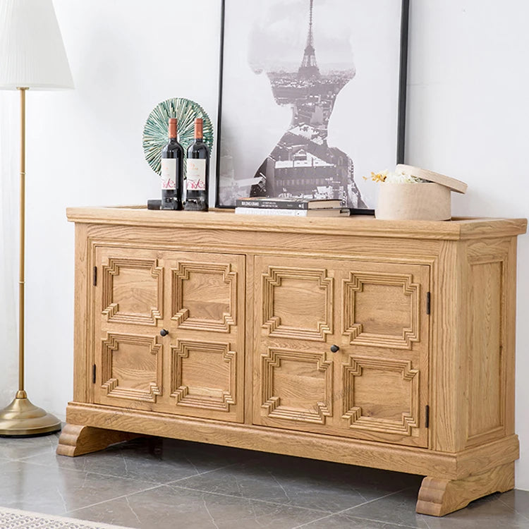 Rustic Oak Multi-Layer TV Cabinet with Elegant Design - Stylish Entertainment Storage Solution fljgj-2153