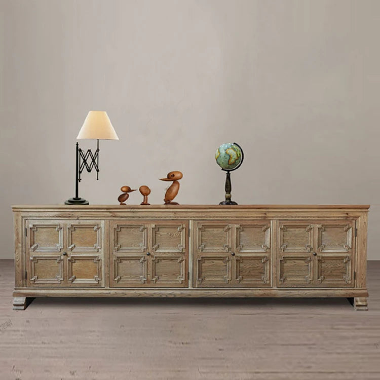 Rustic Oak Multi-Layer TV Cabinet with Elegant Design - Stylish Entertainment Storage Solution fljgj-2153