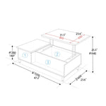 Modern Lift-Top Coffee Table with Storage | Stylish Solid Wood & Density Board Design for Living Room fls-5328