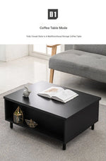 Modern Lift-Top Coffee Table with Storage | Stylish Solid Wood & Density Board Design for Living Room fls-5328