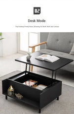Modern Lift-Top Coffee Table with Storage | Stylish Solid Wood & Density Board Design for Living Room fls-5328