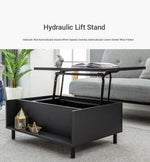 Modern Lift-Top Coffee Table with Storage | Stylish Solid Wood & Density Board Design for Living Room fls-5328