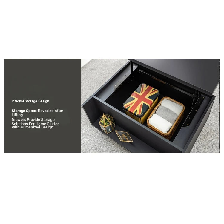 Modern Lift-Top Coffee Table with Storage | Stylish Solid Wood & Density Board Design for Living Room fls-5328