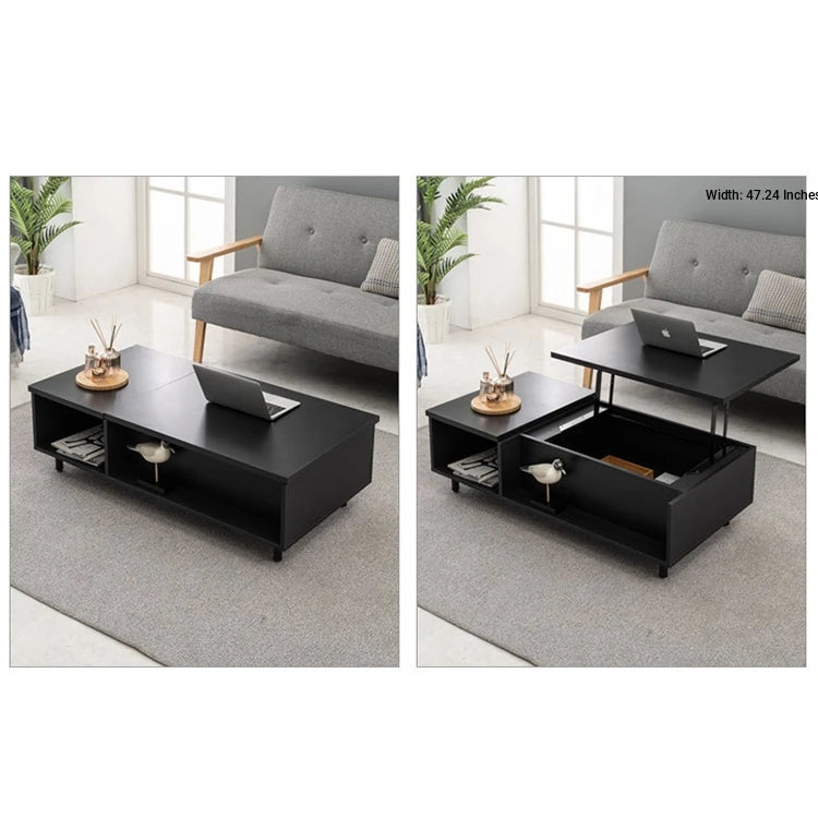 Modern Lift-Top Coffee Table with Storage | Stylish Solid Wood & Density Board Design for Living Room fls-5328