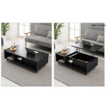 Modern Lift-Top Coffee Table with Storage | Stylish Solid Wood & Density Board Design for Living Room fls-5328