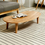 Stylish Oval Coffee Table with Storage – Modern Wooden Design for Living Room fls-5330