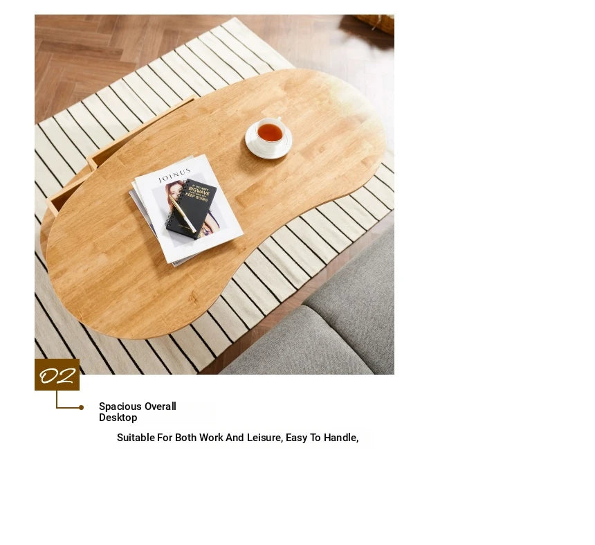 Stylish Oval Coffee Table with Storage – Modern Wooden Design for Living Room fls-5330