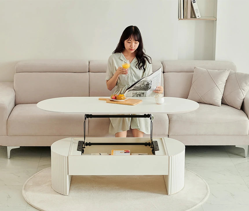 Stylish Lift-Top Coffee Table with Storage - Modern Minimalist Design for Living Room fls-5331