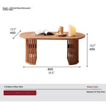 Modern Oval Coffee Table with Elegant Wooden Base – Perfect for Living Room Decor fls-5332