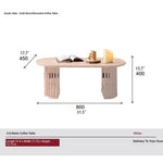 Modern Oval Coffee Table with Elegant Wooden Base – Perfect for Living Room Decor fls-5332