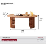 Modern Oval Coffee Table with Elegant Wooden Base – Perfect for Living Room Decor fls-5332