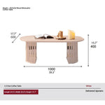 Modern Oval Coffee Table with Elegant Wooden Base – Perfect for Living Room Decor fls-5332