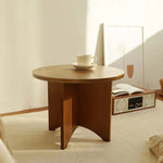 Stylish Round Coffee Table Set - Modern Wooden Design with Elegant Finish for Living Room fls-5333