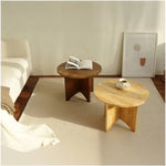 Stylish Round Coffee Table Set - Modern Wooden Design with Elegant Finish for Living Room fls-5333