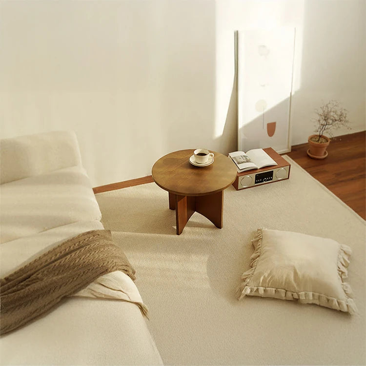 Stylish Round Coffee Table Set - Modern Wooden Design with Elegant Finish for Living Room fls-5333