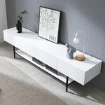 Stylish Modern TV Stand with Sleek White Finish and Open Storage – Perfect for Living Room Decor fls-5335