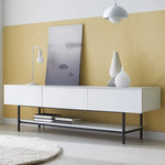 Stylish Modern TV Stand with Sleek White Finish and Open Storage – Perfect for Living Room Decor fls-5335