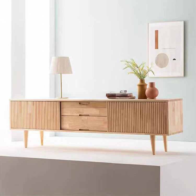 Stylish Mid-Century Modern TV Stand with Storage - Elegant Wooden Design for Living Room fls-5336