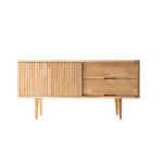 Stylish Mid-Century Modern TV Stand with Storage - Elegant Wooden Design for Living Room fls-5336