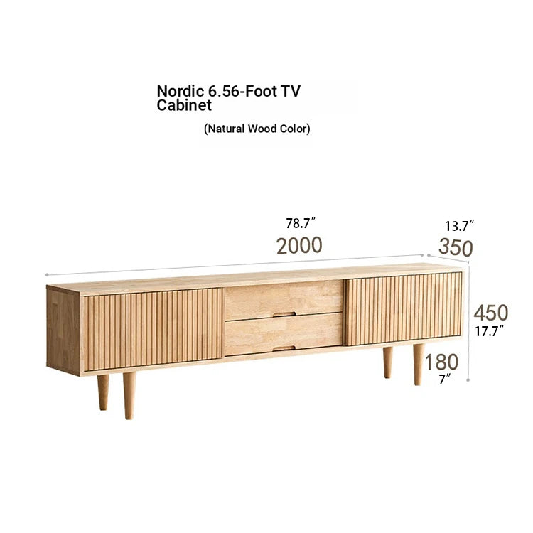 Stylish Mid-Century Modern TV Stand with Storage - Elegant Wooden Design for Living Room fls-5336