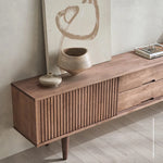 Stylish Mid-Century Modern TV Stand with Storage - Elegant Wooden Design for Living Room fls-5336
