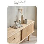 Stylish Mid-Century Modern TV Stand with Storage - Elegant Wooden Design for Living Room fls-5336