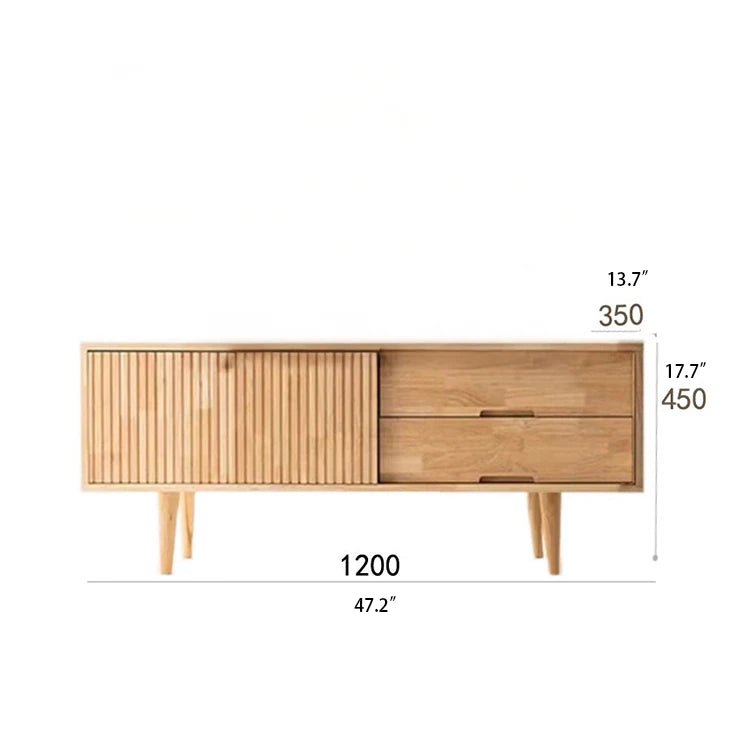 Stylish Mid-Century Modern TV Stand with Storage - Elegant Wooden Design for Living Room fls-5336