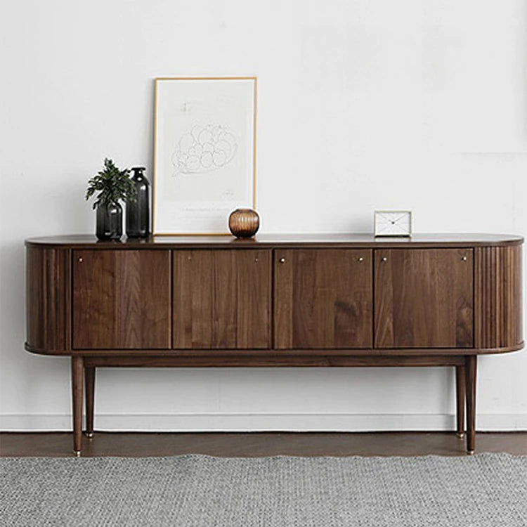 Mid-Century Modern Walnut Sideboard with Stylish Storage Solutions for Your Living Room fls-5337