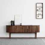Mid-Century Modern Walnut Sideboard with Stylish Storage Solutions for Your Living Room fls-5337