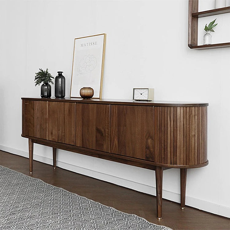 Mid-Century Modern Walnut Sideboard with Stylish Storage Solutions for Your Living Room fls-5337