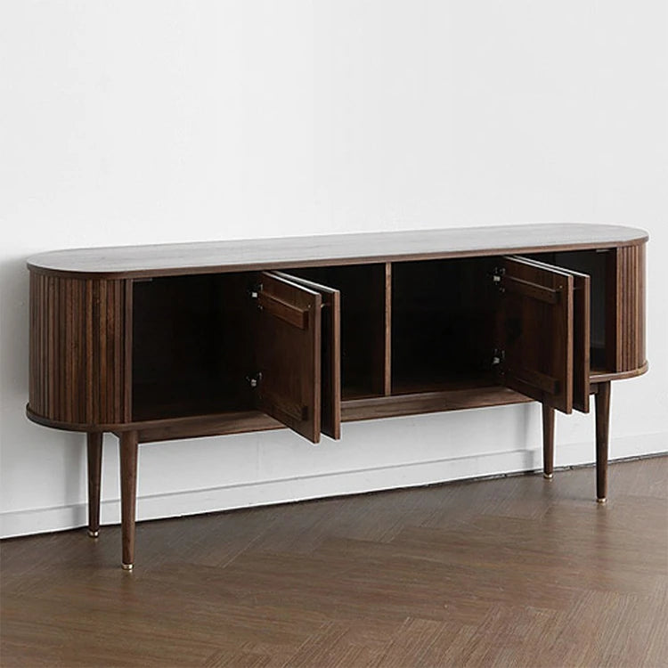 Mid-Century Modern Walnut Sideboard with Stylish Storage Solutions for Your Living Room fls-5337