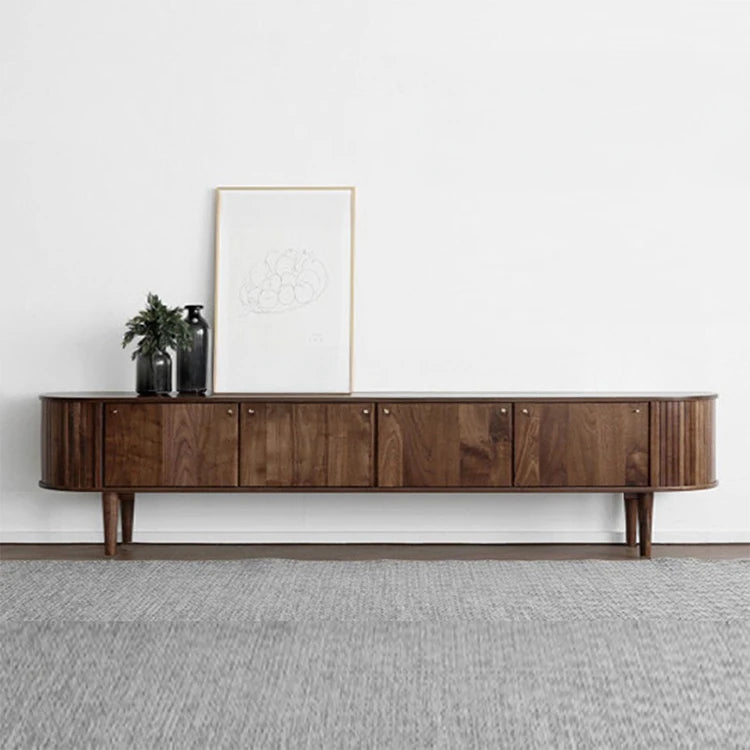 Mid-Century Modern Walnut Sideboard with Stylish Storage Solutions for Your Living Room fls-5337