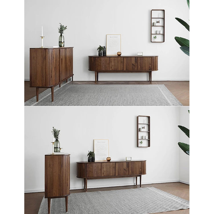 Mid-Century Modern Walnut Sideboard with Stylish Storage Solutions for Your Living Room fls-5337