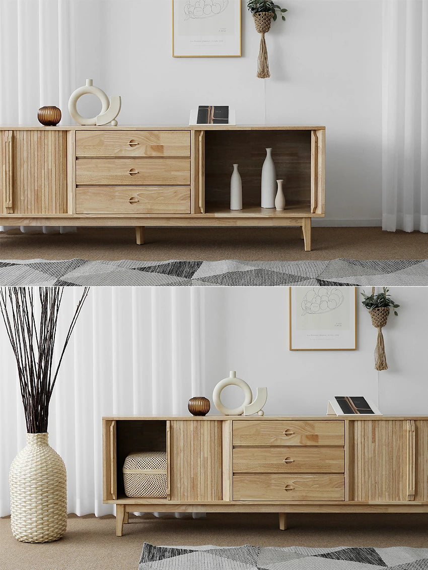Stylish Wooden TV Stand with Storage - Modern Design for Living Room Furniture fls-5338
