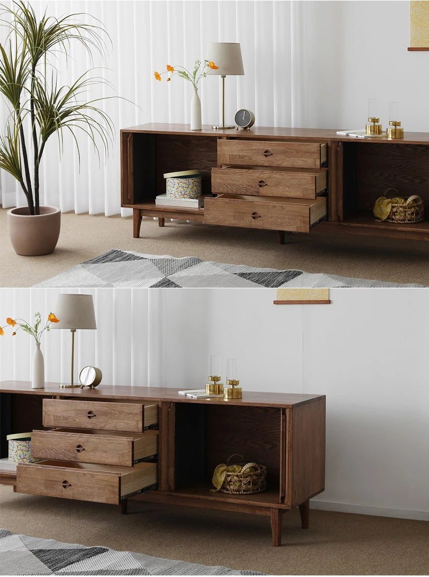 Stylish Wooden TV Stand with Storage - Modern Design for Living Room Furniture fls-5338