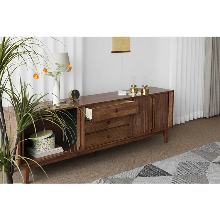 Stylish Wooden TV Stand with Storage - Modern Design for Living Room Furniture fls-5338