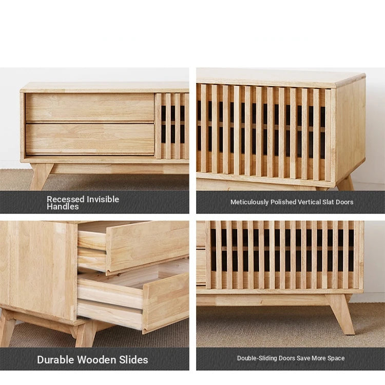 Modern Solid Wood TV Stand with Storage - Stylish and Functional Entertainment Center fls-5339
