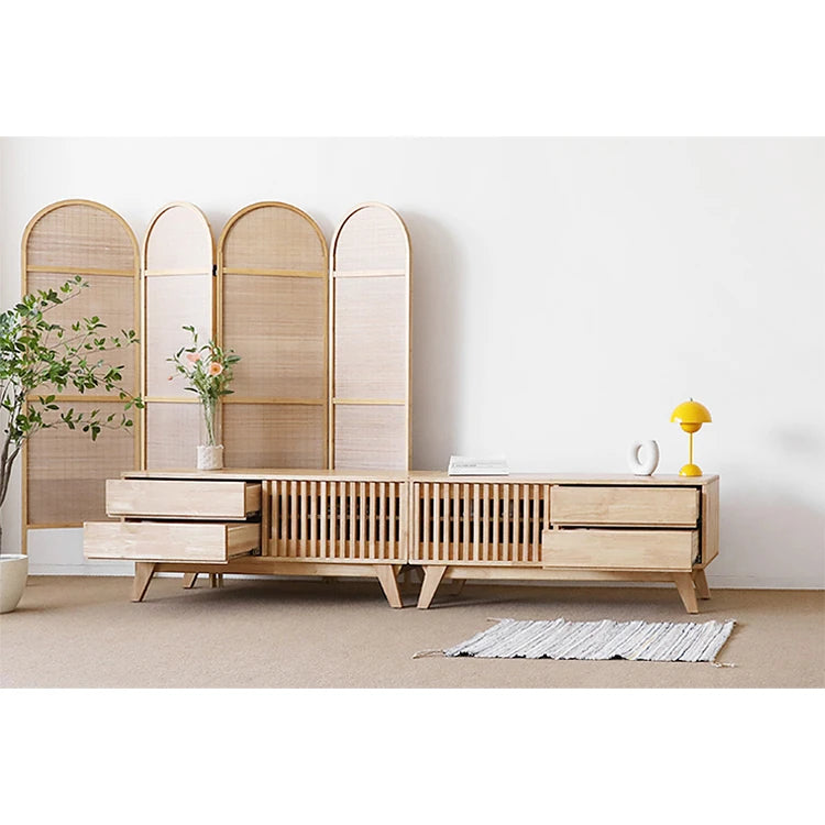 Modern Solid Wood TV Stand with Storage - Stylish and Functional Entertainment Center fls-5339