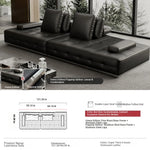 Luxurious Cowhide Leather Sectional Sofa with Plush Foam and Goose Down Feather Cushions – Modern Design in Elegant Black and Beige flsd-5179