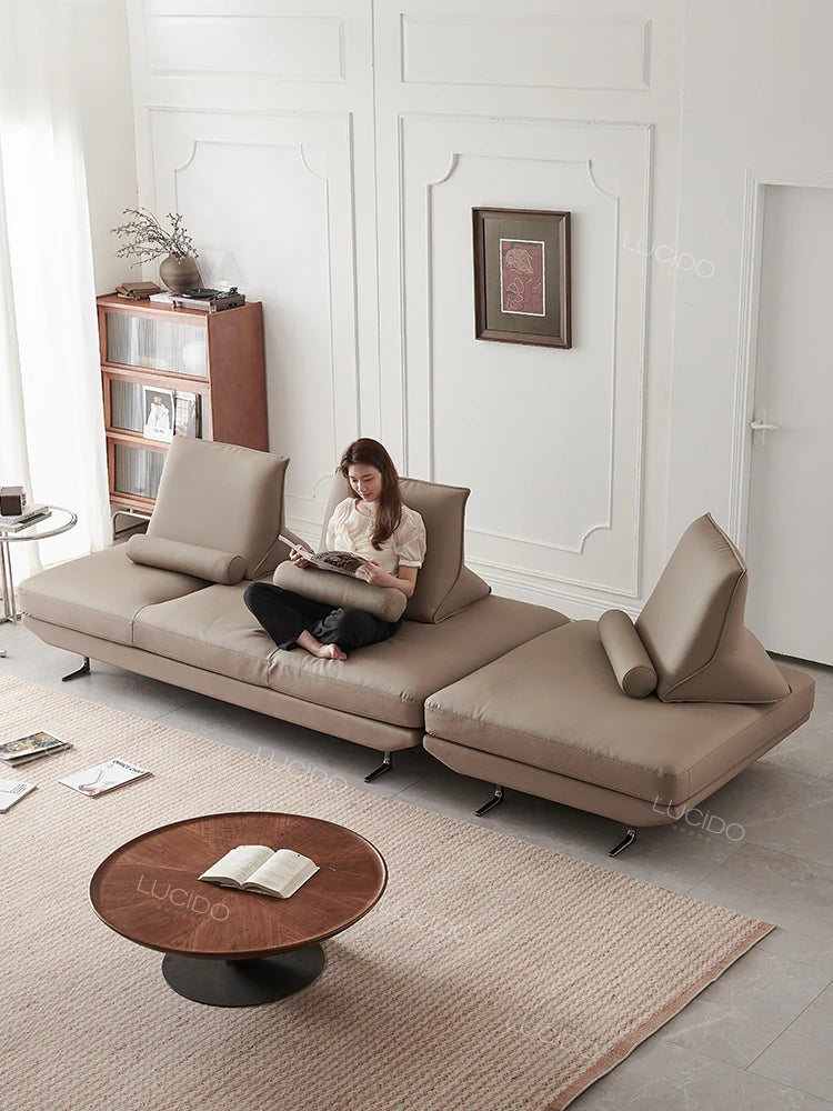 Stylish Pine Frame Sofa with Cotton-Ramie Upholstery, Comfortable Foam Cushions, and Sleek Metal Base - Modern Living Room Furniture flsd-5180